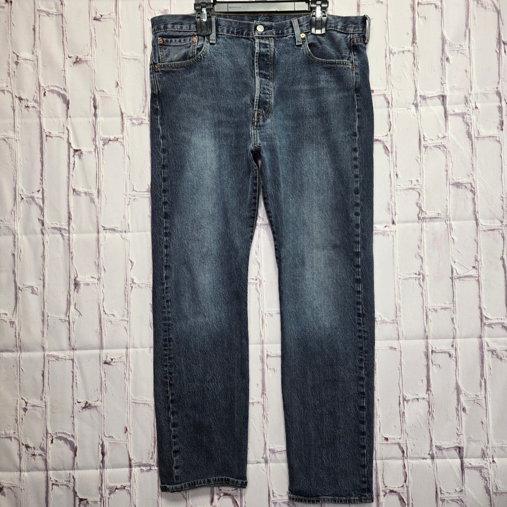Levi's 501xx Original Fit Jeans Blue Straight Leg Button Fly Denim Mens 38x32